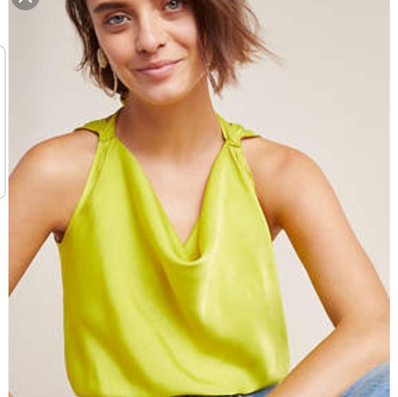 yellow cowl neck top